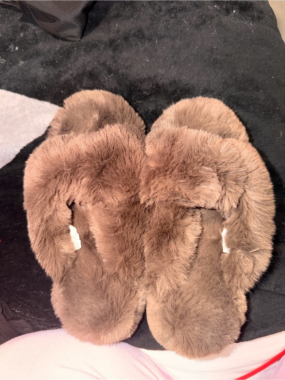 Cozy Plush Brown Faux Fur Slippers